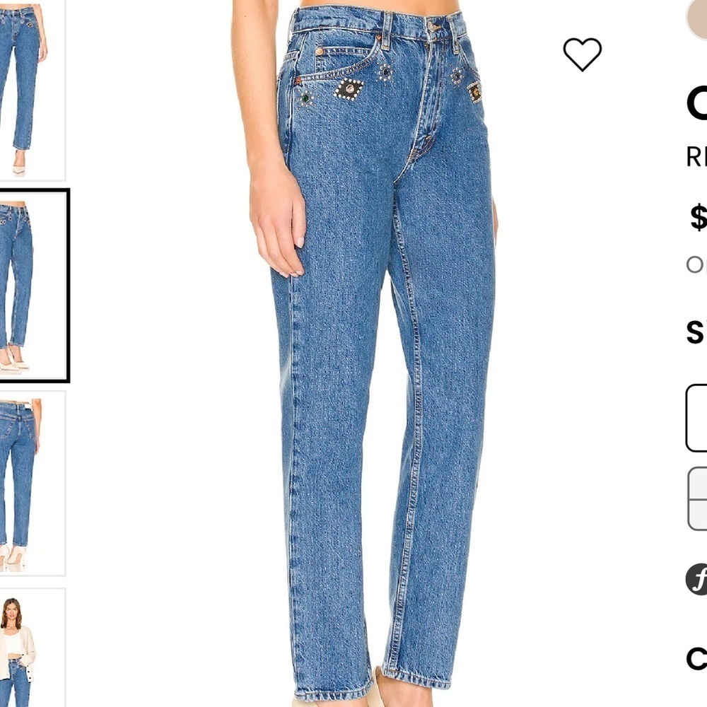 RE/DONE Originals 70s Straight in Indigo Stud Size 26 NWT - Picture 12 of 12